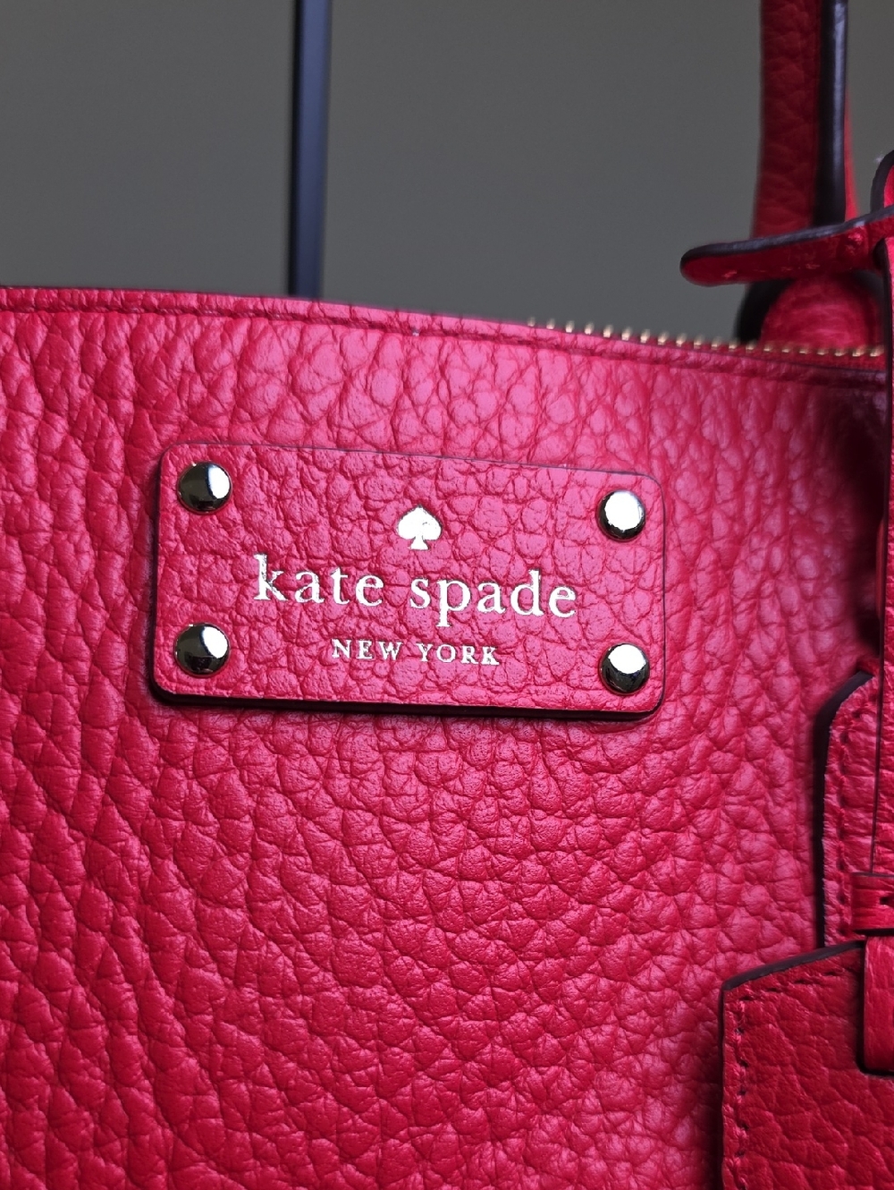 KATE SPADE SMALL RACHELLE Hot Chili Red Leather Bag BAY STREET EUC - Picture 3 of 16
